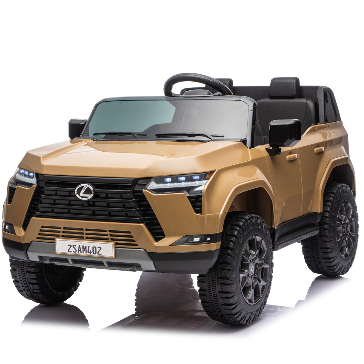 Lexus GX550 24V 2-Seater Kids Ride On Car W/ PC 2.4G, High Chassis and Anti-Slip Grip wheels, Four-wheel Suspension, LED light, Bluetooth&MP3 Music, Speed up to 3.73 MPH for Kids Aged 3-6