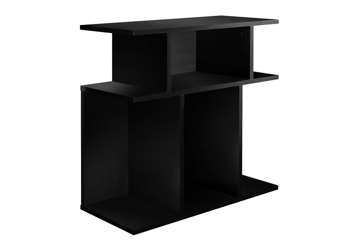 Accent Table, Side, End, Nightstand, Lamp, Living Room, Bedroom, Black Laminate, Contemporary, Modern