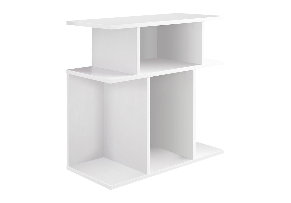 Accent Table, Side, End, Nightstand, Lamp, Living Room, Bedroom, White Laminate, Contemporary, Modern