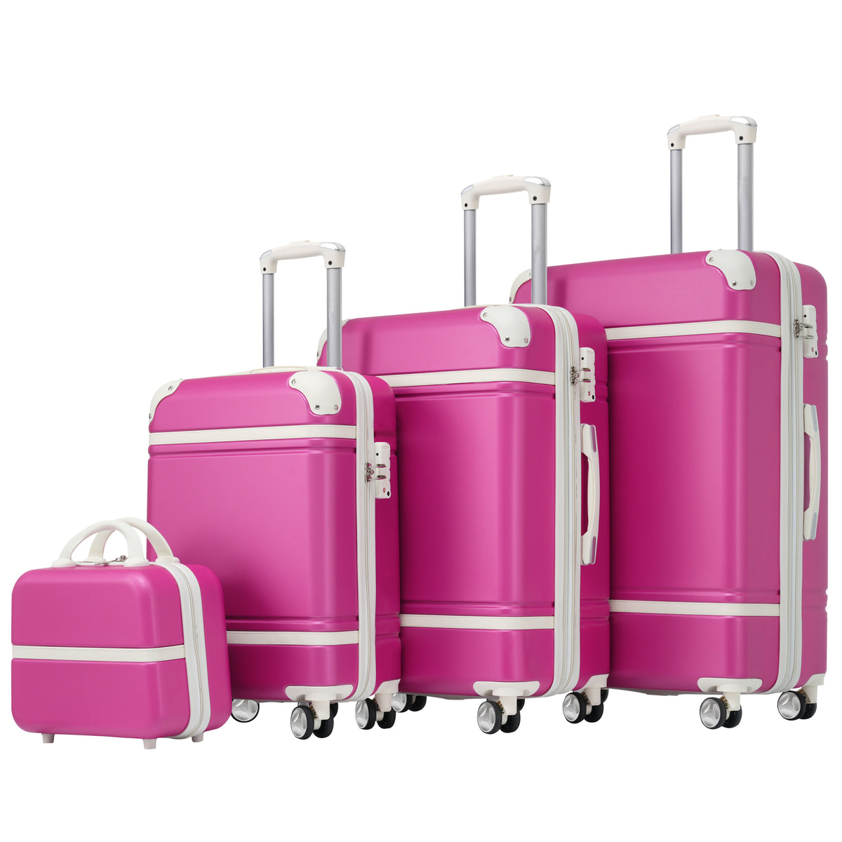 Hardshell Luggage Sets 4 Pieces 20'+24'+28' Luggages and Cosmetic Case Spinner Suitcase with TSA Lock Lightweight