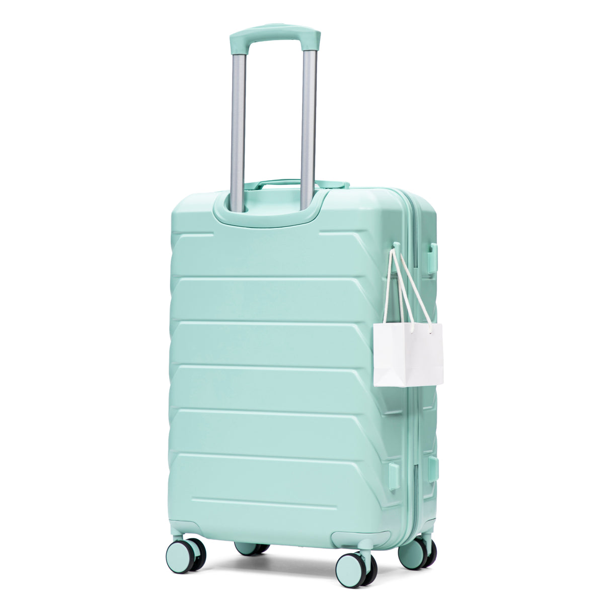 28' Large Suitcase, ABS Hardshell, Upgraded Crack-Resistant Iron Handle, Combination Lock, 360° Spinner Wheels, Side Handle, Side Hook – Durable Checked Luggage.(Mint Green)