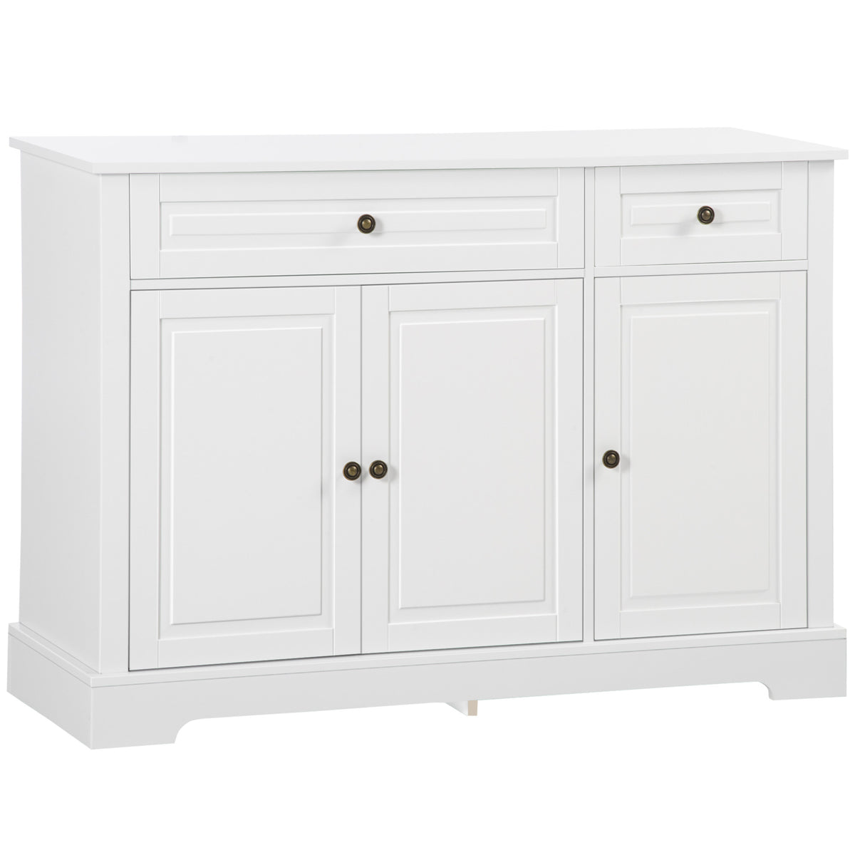 HOMCOM Sideboard Buffet Cabinet, Modern Kitchen Cabinet with 2 Drawers and Adjustable Shelves, Coffee Bar Cabinet, White