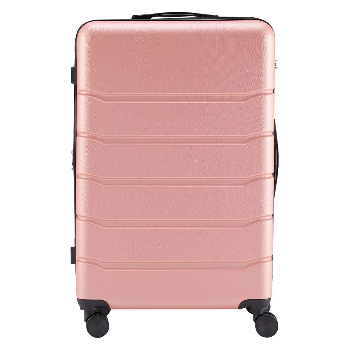 Hard sided expand suitcase with rotating wheels, TSA lock, retractable handle, Pink, 28'