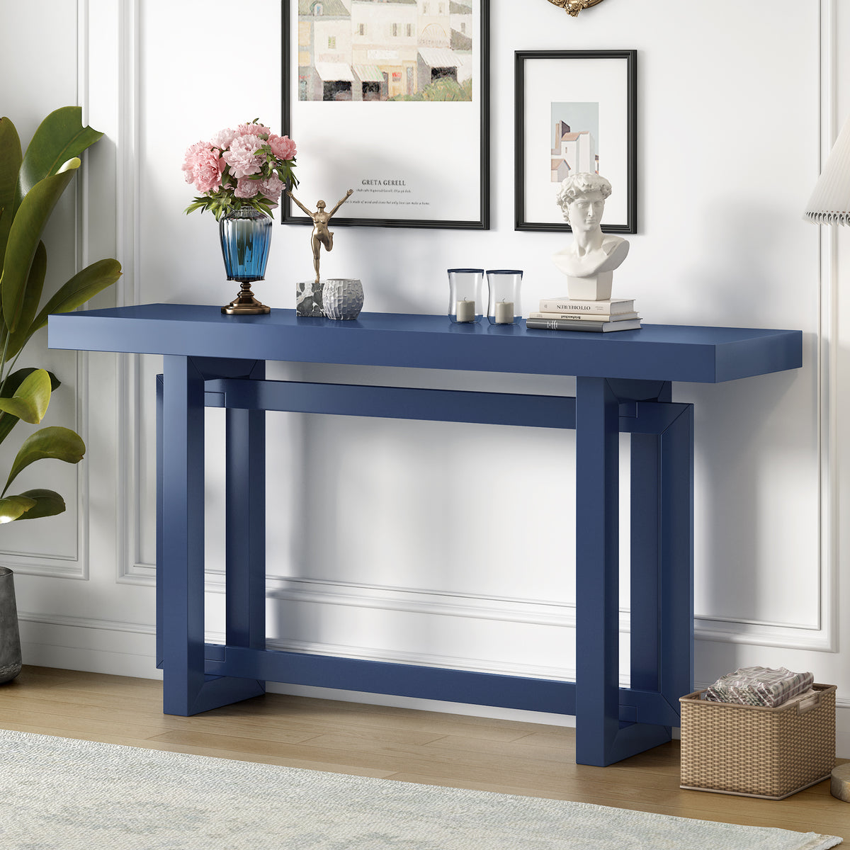 U_STYLE Contemporary Console Table with Wood Top, Extra Long Entryway Table for Entryway, Hallway, Living Room, Foyer, Corridor