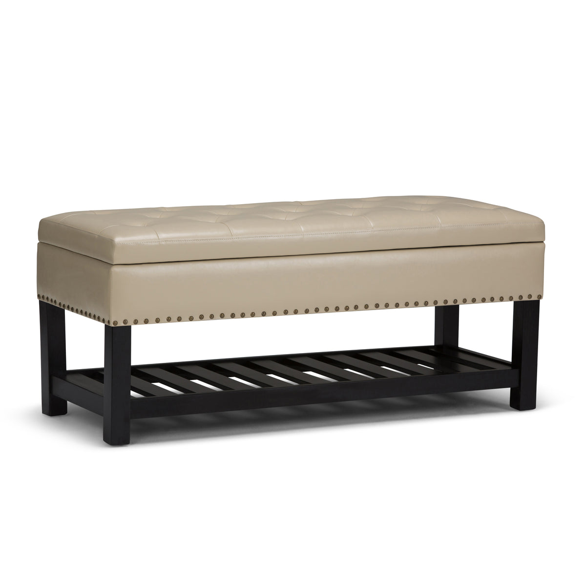 Lomond - Storage Ottoman Bench - Satin Cream