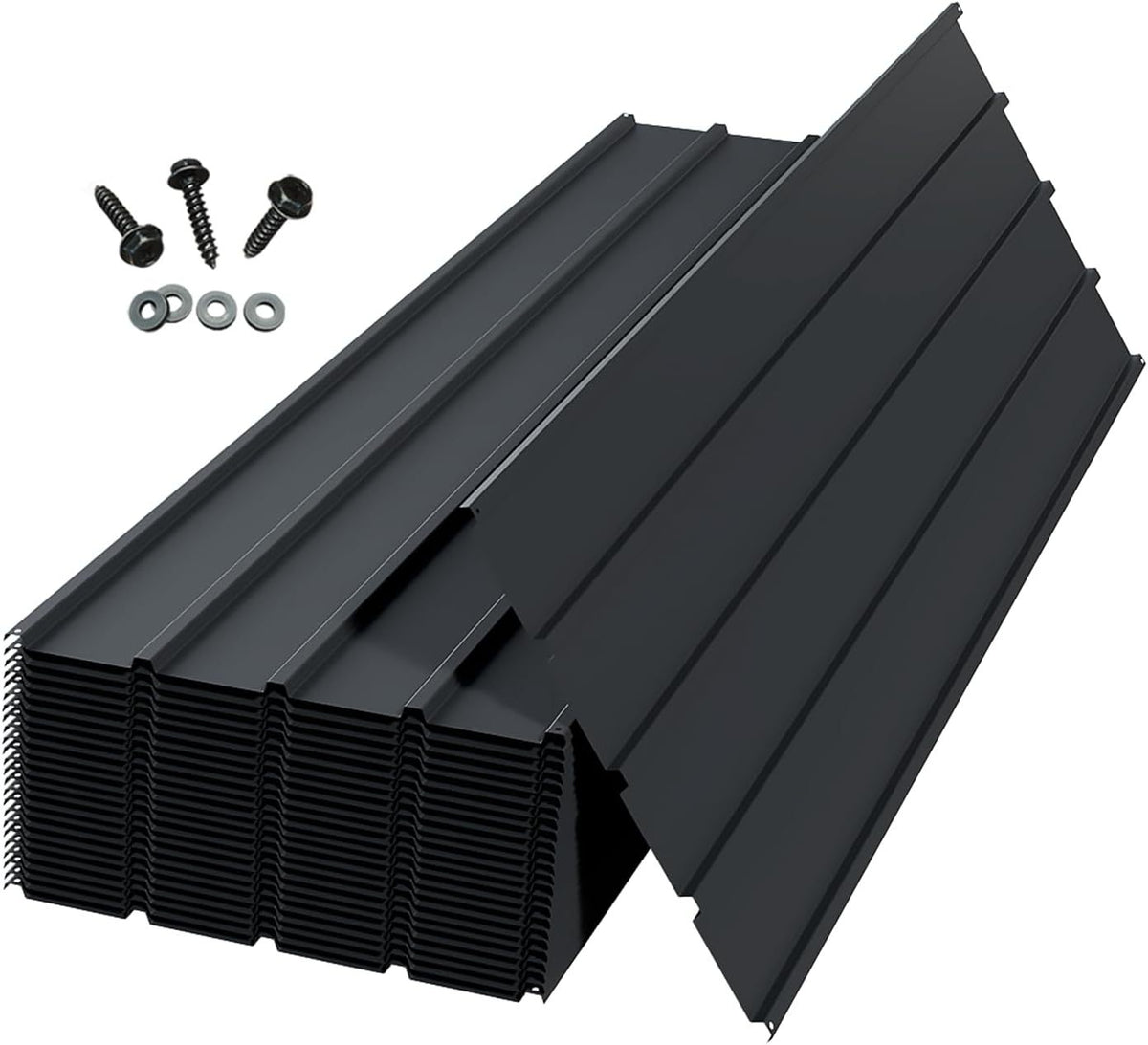 20 PCS Metal Roofing Panels, Galvanized Steel Corrugated Roof Panels Waterproof Heavy Duty Metal Siding Panels with Screws for Pergola Gazebo Garage Sheds Mobile Home (Grey)