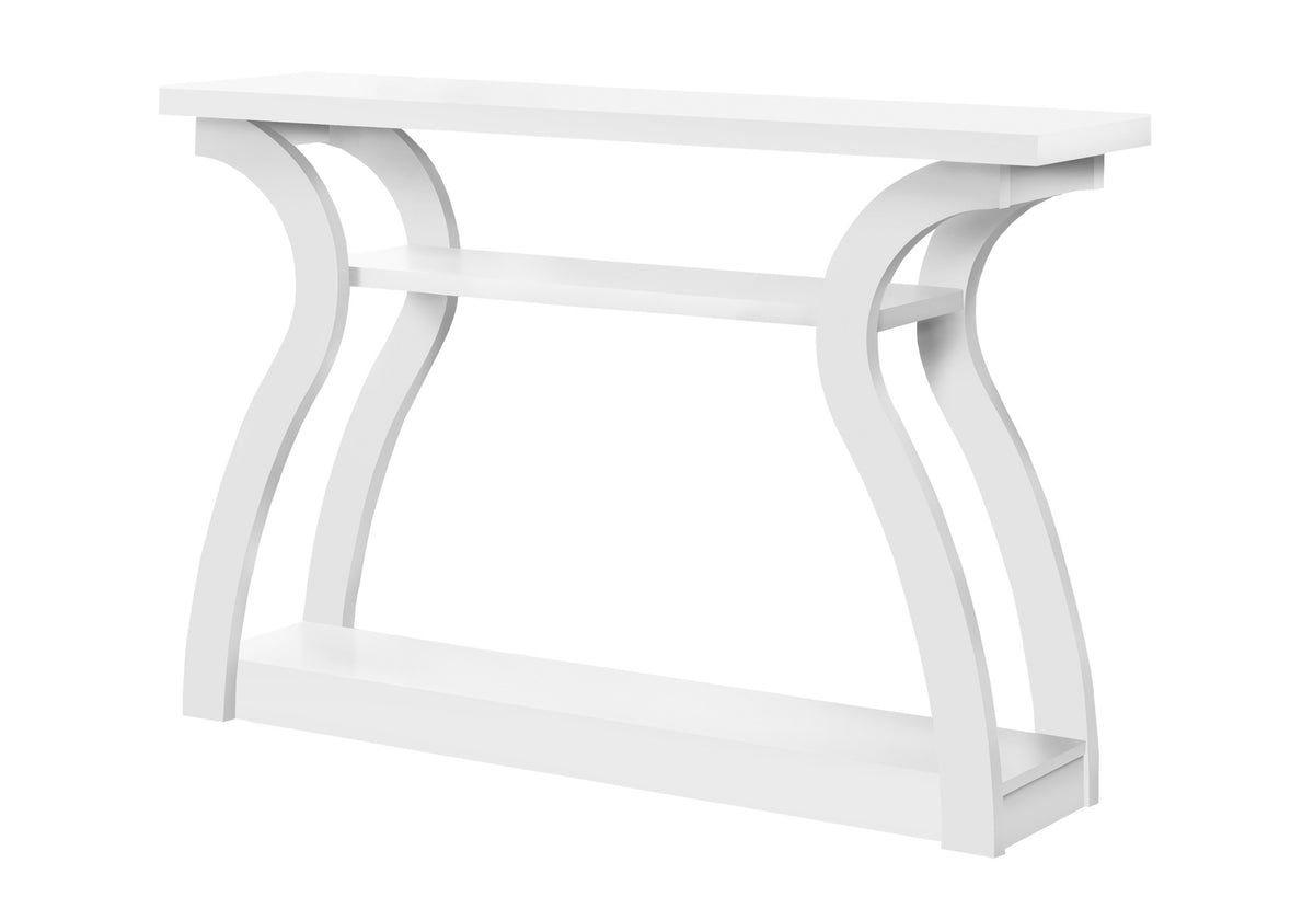 Accent Table, Console, Entryway, Narrow, Sofa, Living Room, Bedroom, White Laminate, Contemporary, Modern