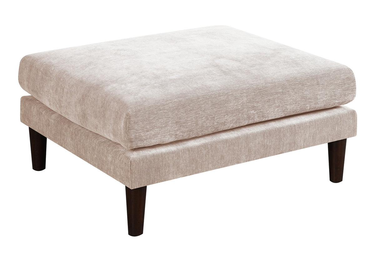 Beautiful Blush Pink Ottoman Morgan Fabric 1pc Ottoman Soft Cushion Wood Legs Living Room Furniture