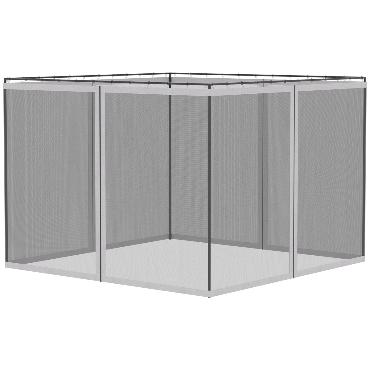 Outsunny Patio Gazebo Mesh Sidewall Netting with Zippers, White Polyester, Fits 10'x13' Canopy Tents
