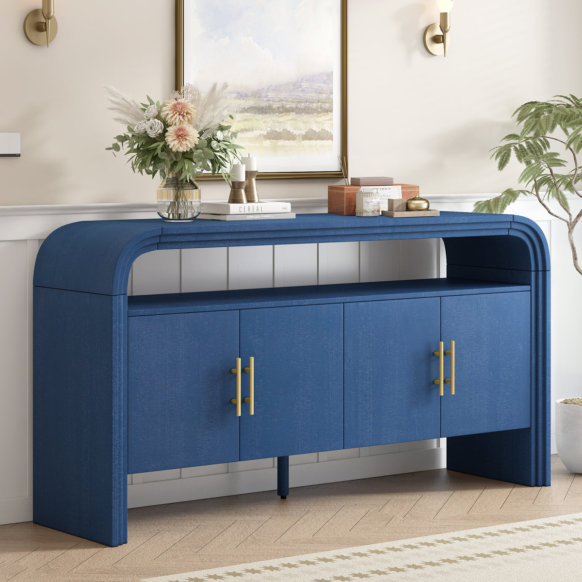 U_STYLE Elegant Console Table with Treated Fir Veneer,Suitable For Entryway, Hallway, Living Room, Foyer, Corridor