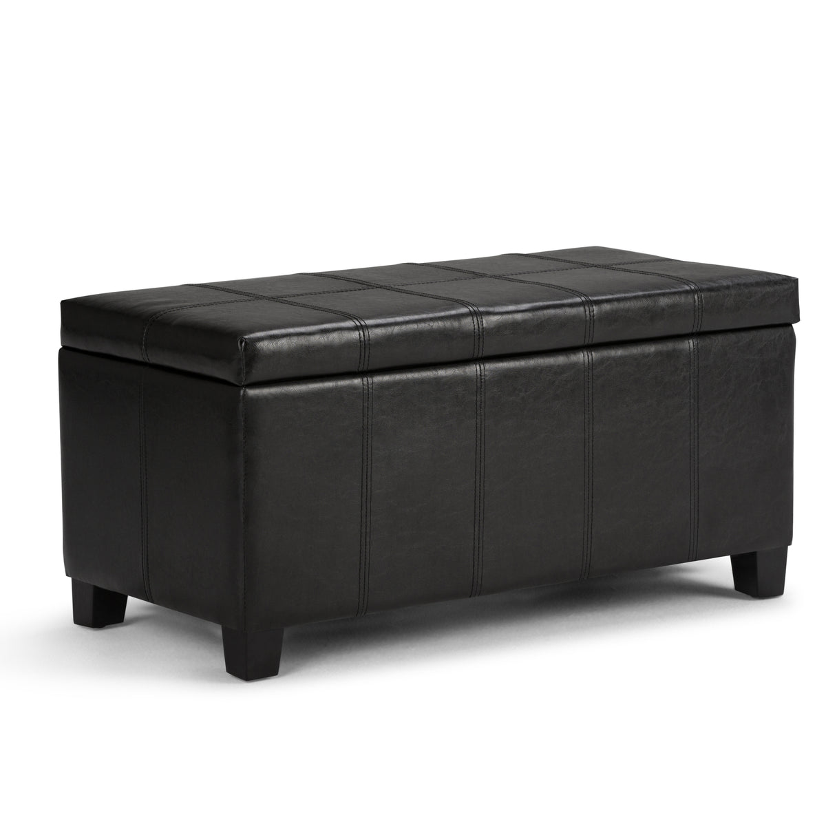 Dover - Storage Ottoman Bench - Midnight Black