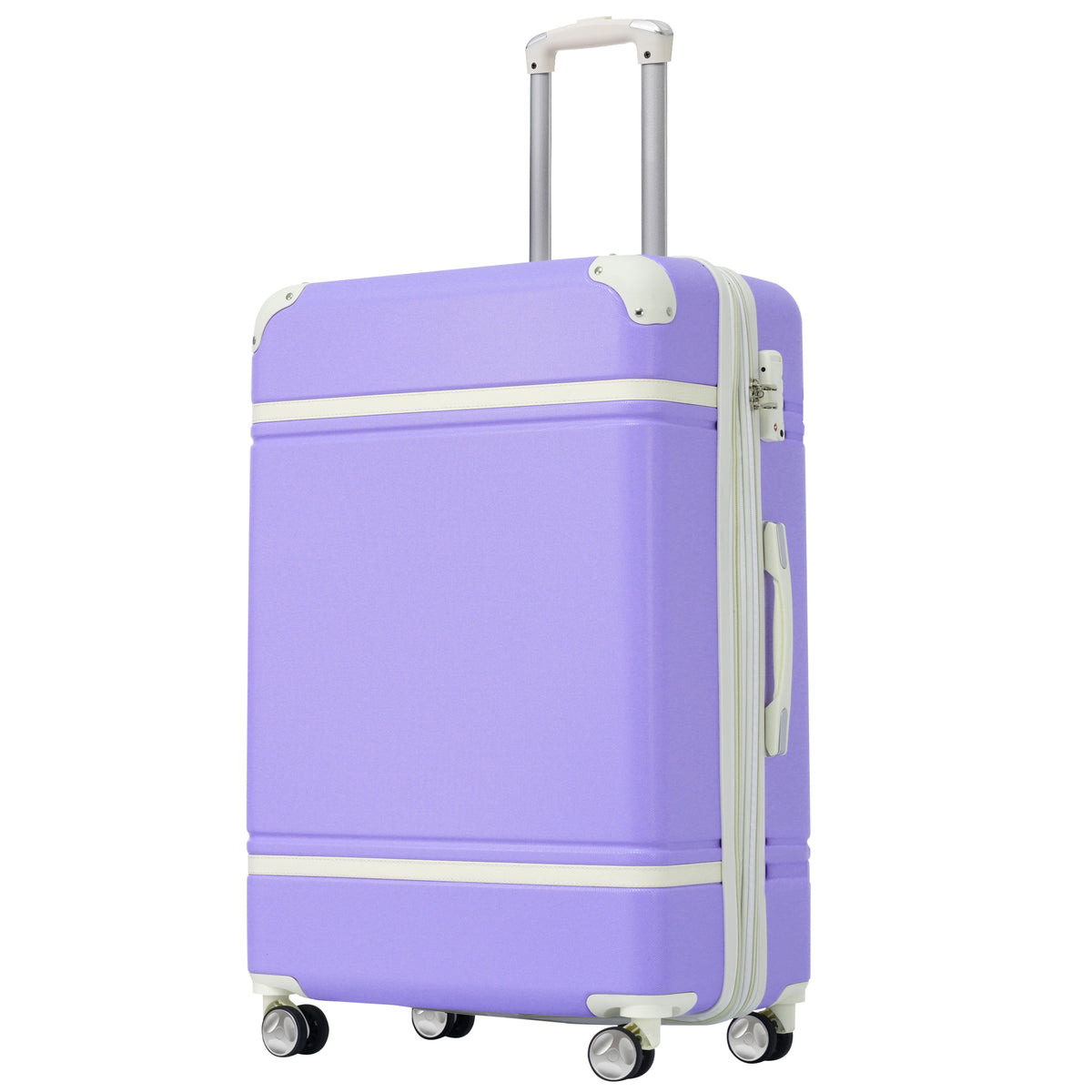 Hardshell Luggage with TSA lock , 24' Expandable Lightweight Suitcase with Spinner Wheels, Single Vintage Luggage,Purple