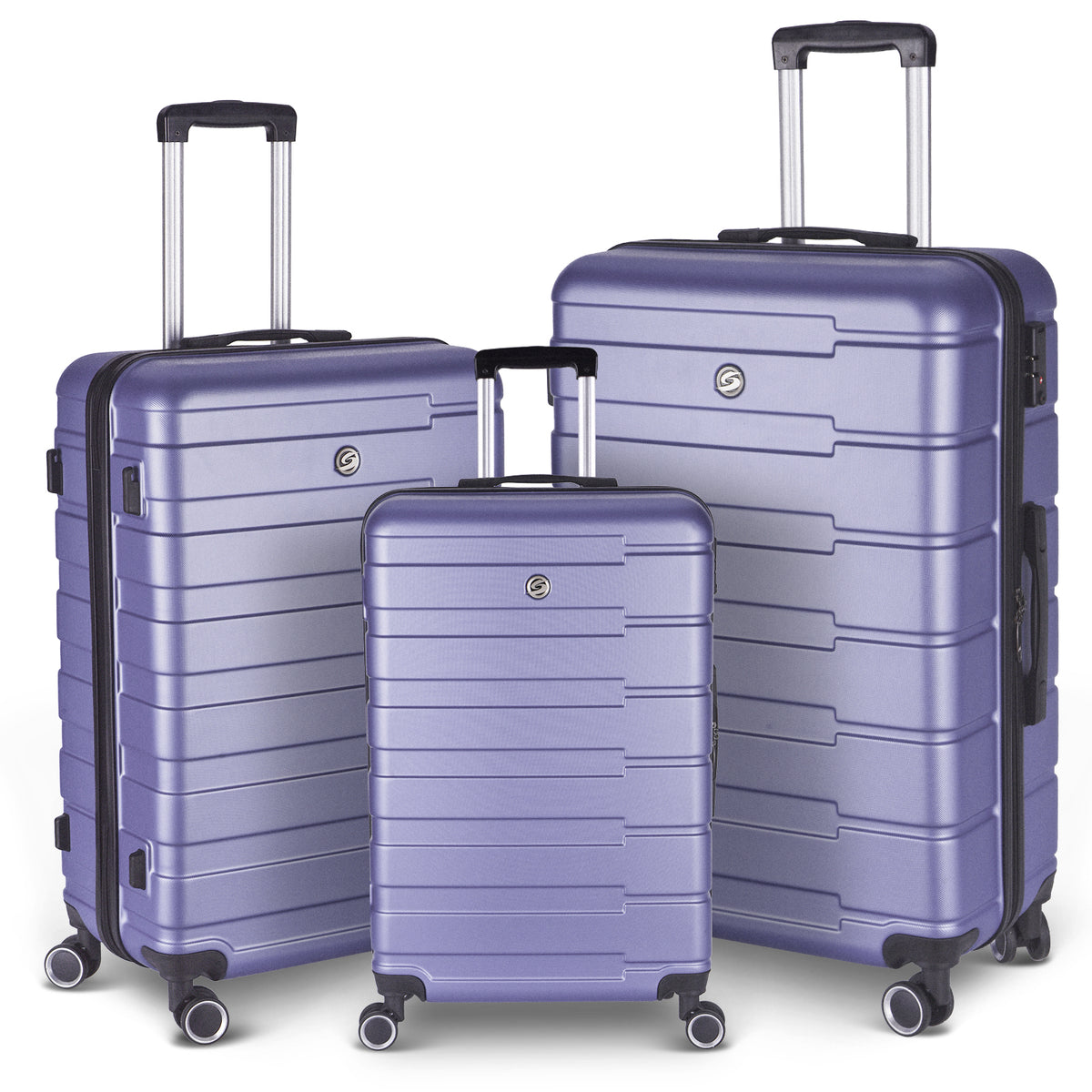 Luggage Suitcase 3 Piece Sets Hardside Carry-on luggage with Spinner Wheels 20'/24'/28'