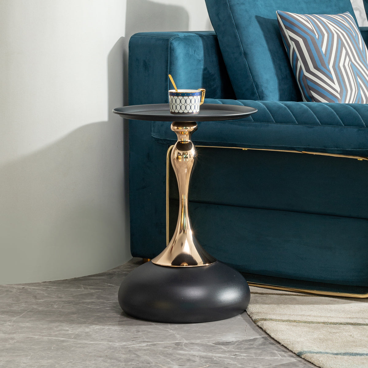 small round side table for small space ,Cocktail Table,,Living Room Small Coffee Table,black end table
