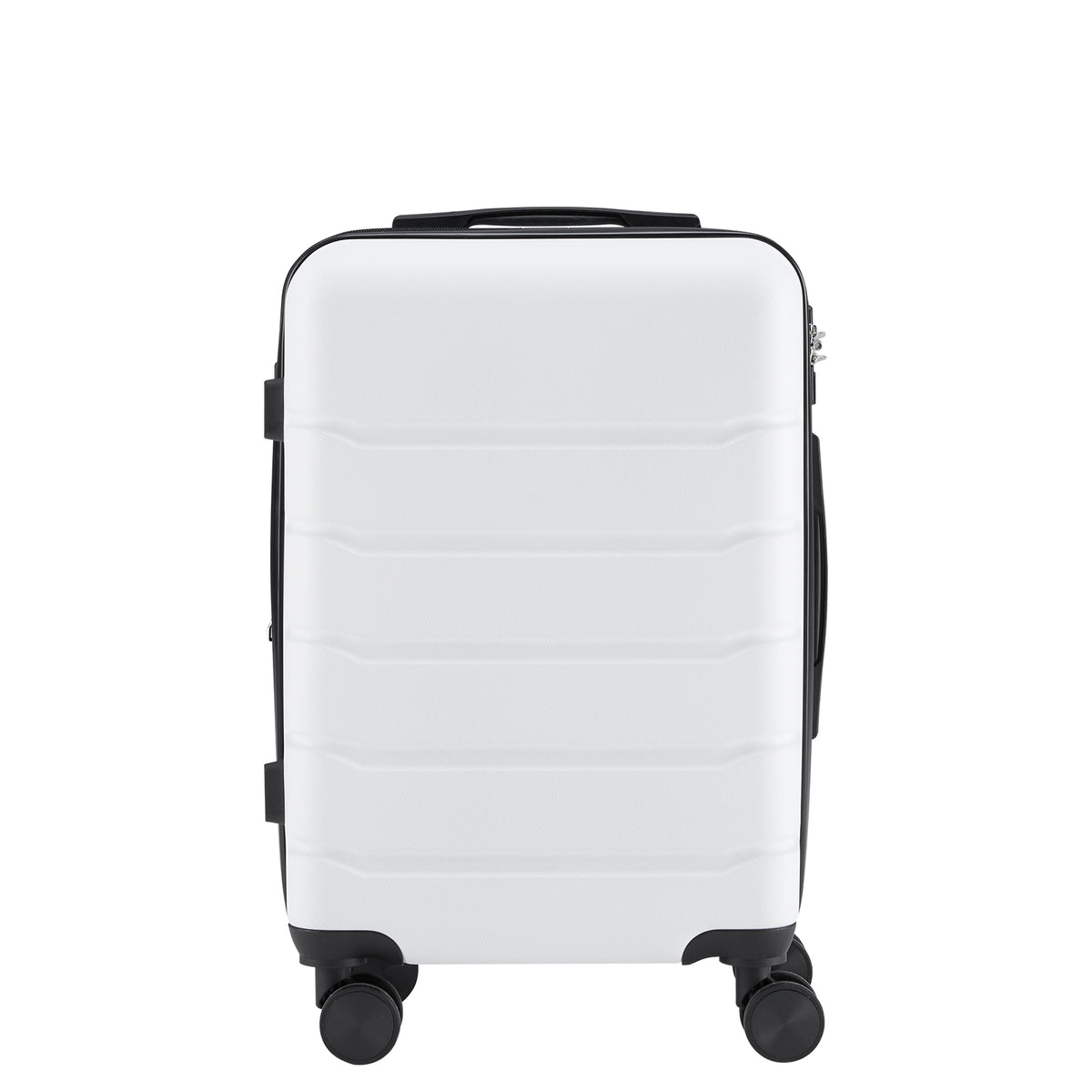 Hard sided expand suitcase with rotating wheels, TSA lock, retractable handle, White, 20'
