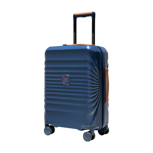 24' on Luggage Lightweight Suitcase TSA Lock USB port  Luggage  Wheel lock Artificial leather Top handle Spinner Wheels BLUE
