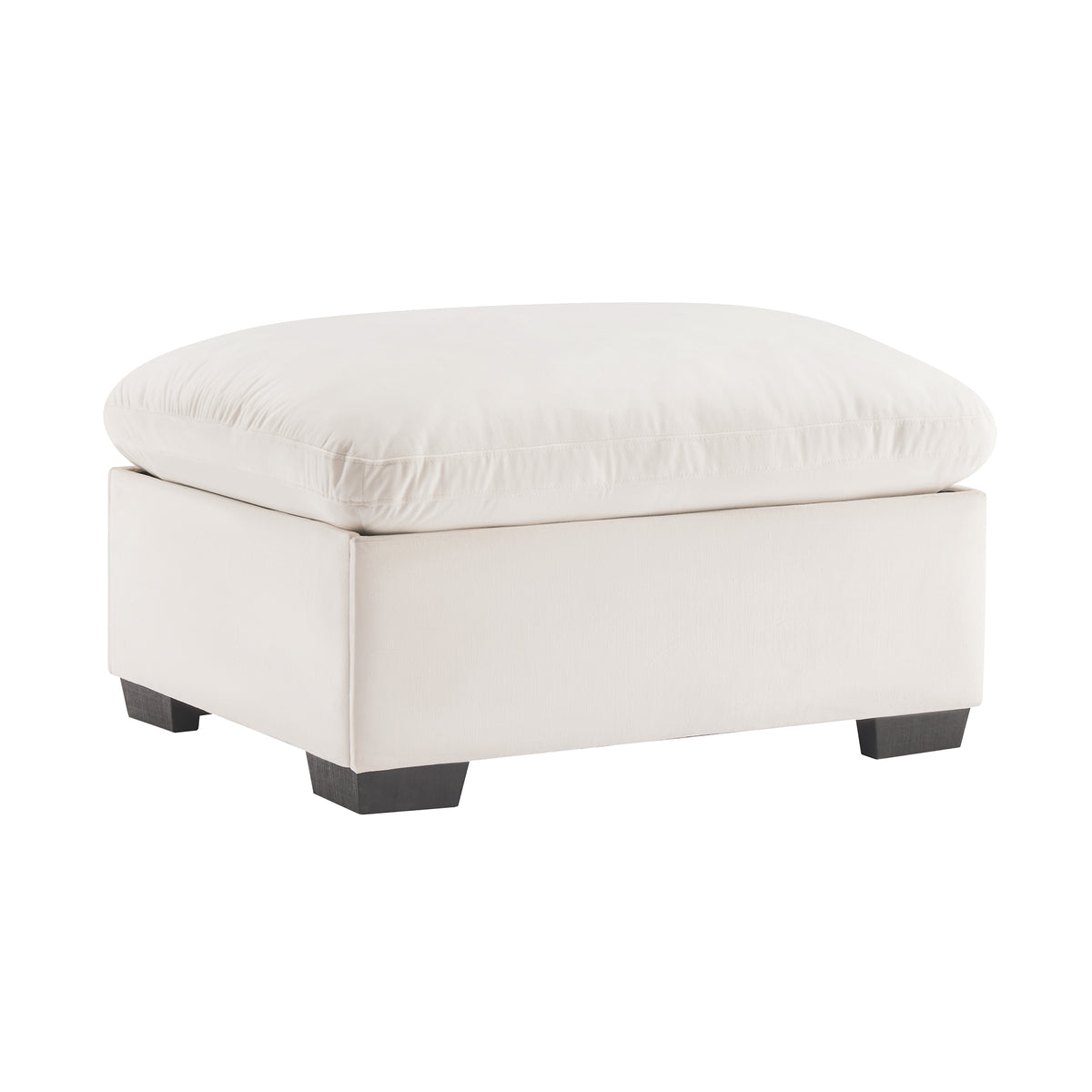 Cloudies Storage Ottoman White Velvet