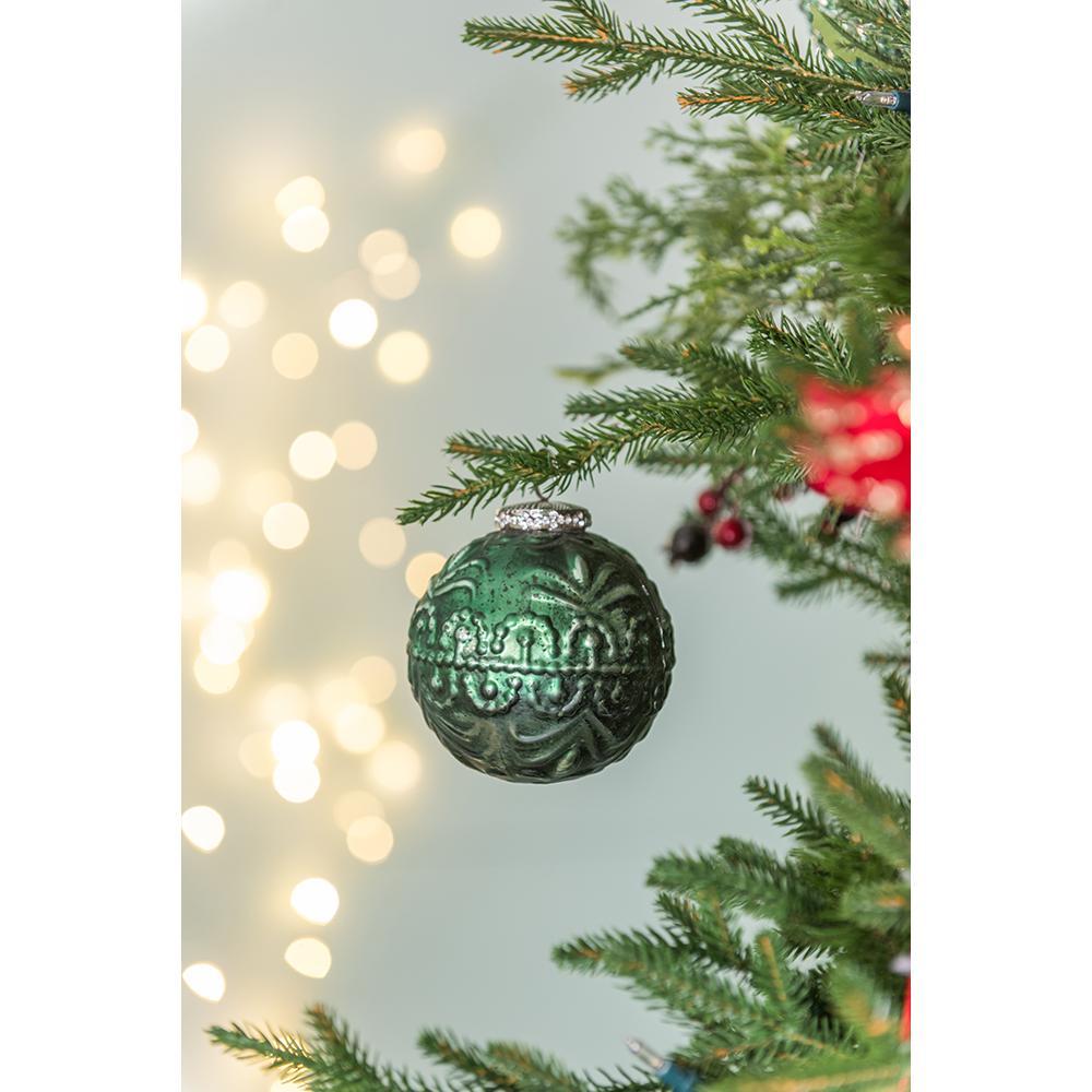 D3.9' Christmas Ball Ornaments, Glass Decorative Hanging Ball Christmas Tree Ornaments for Holiday Party Decorations, Set of 6