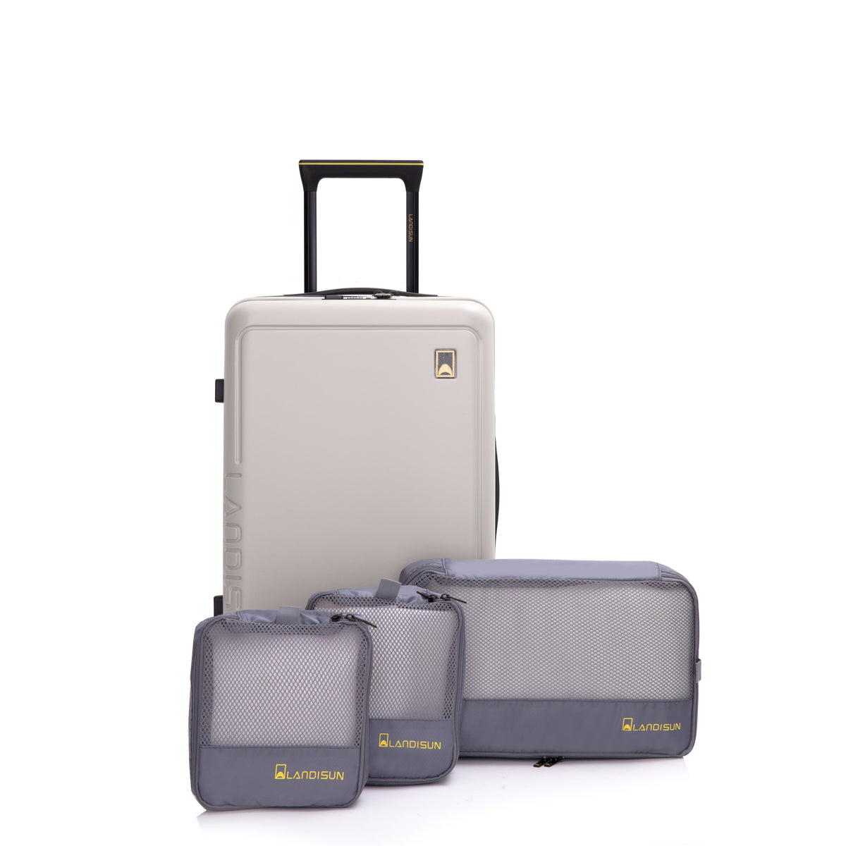 19' +3pc Lining storage bag Three-piece Carry On Luggage,Suitcases with Wheels,ABS Lightweight Carry On Suitcase,Hard Shell Luggage BEIGE