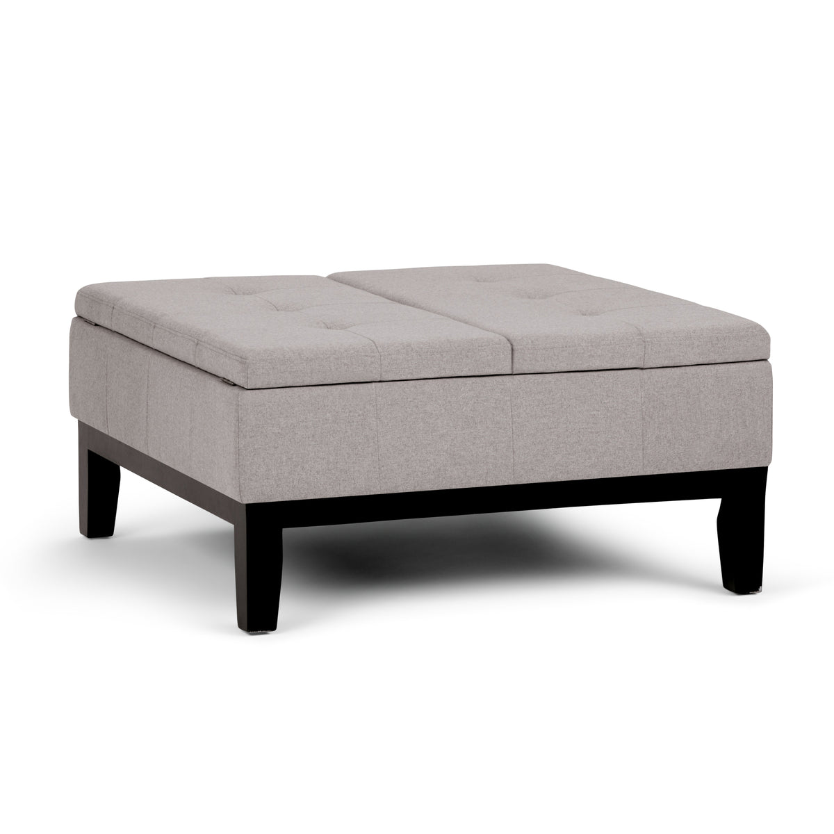 Dover - Square Coffee Table Storage Ottoman - Cloud Grey