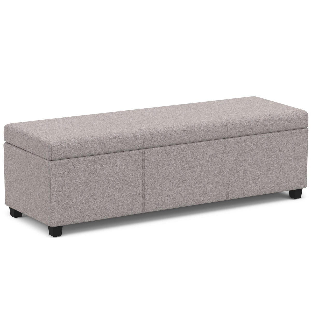 Avalon - Extra Large Storage Ottoman Bench - Cloud Grey