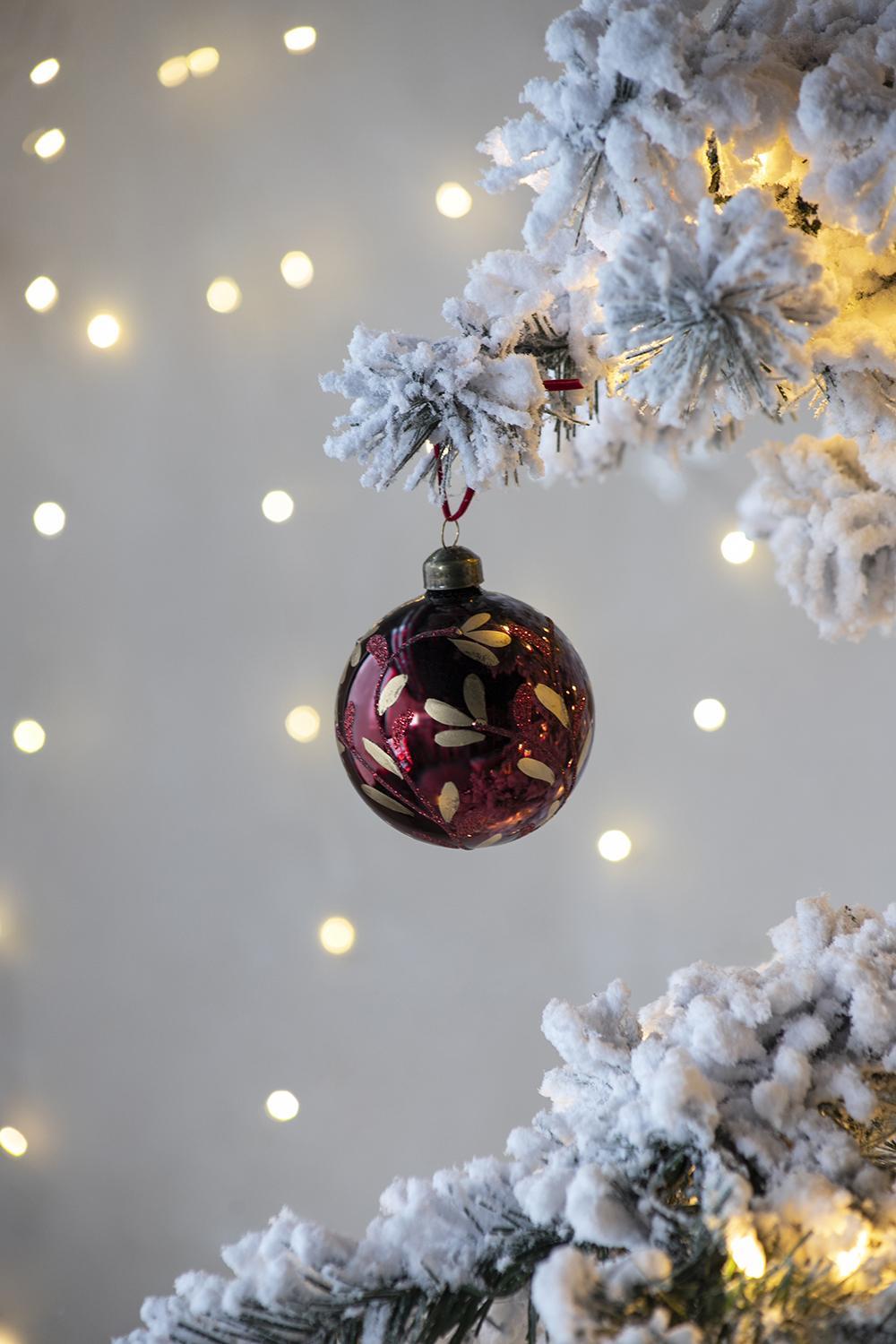 D3' Christmas Ball Ornaments, Glass Decorative Hanging Ball Christmas Tree Ornaments for Holiday Party Decorations, Set of 12