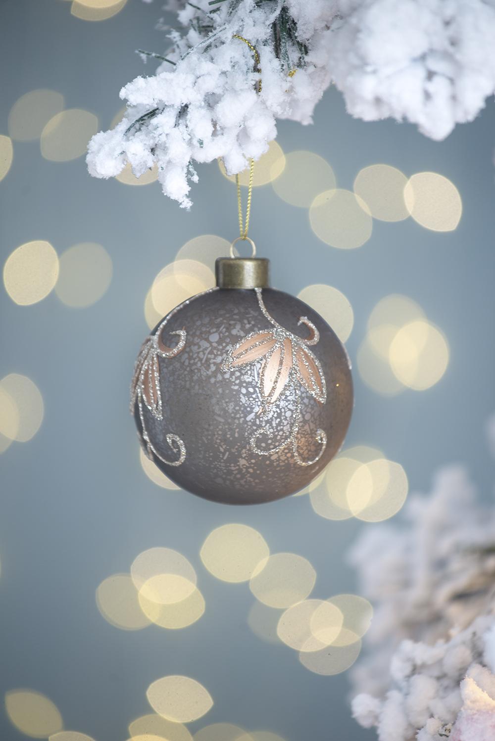D3' Christmas Ball Ornaments, Glass Decorative Hanging Ball Christmas Tree Ornaments for Holiday Party Decorations, Set of 12