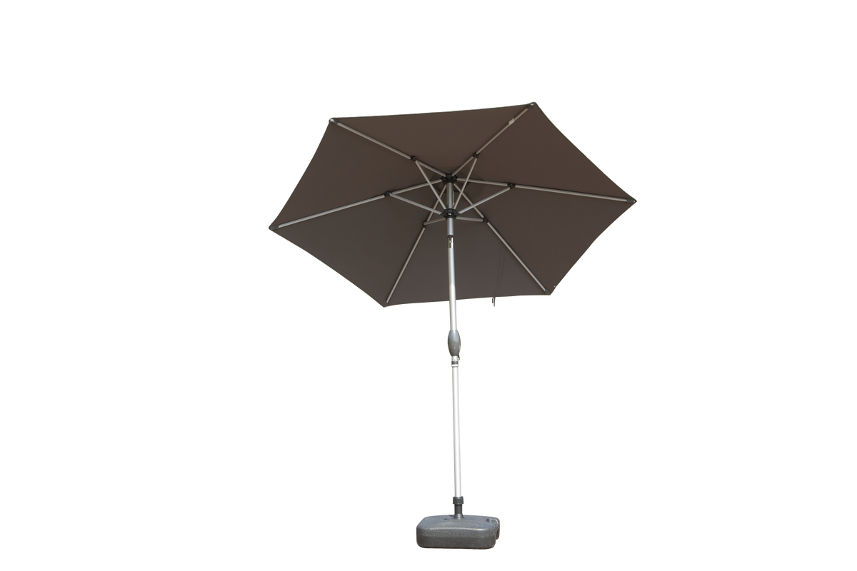 7.5FT Patio Umbrella, Outdoor Table Umbrella with Push Button Tilt and Crank, UV Protection Waterproof Market Sun Umbrella with 6 Sturdy Ribs for Garden, Deck, Backyard, Pool (Gray)