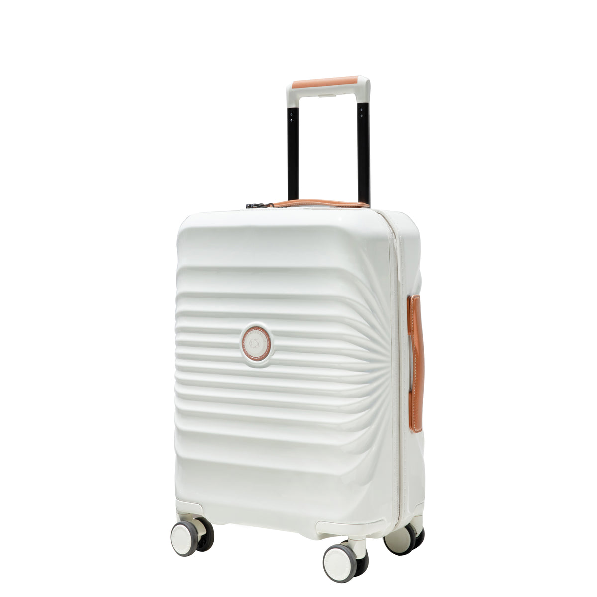28'  Luggage Lightweight Suitcase TSA Lock USB port  Luggage  Wheel lock Artificial leather Top handle Spinner Wheels CREAMY WHITE