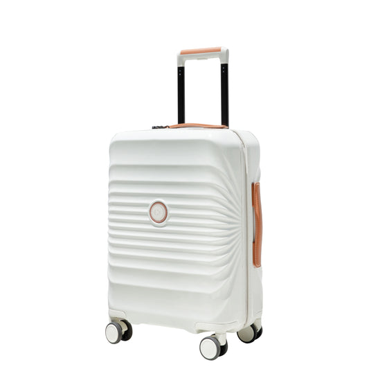 28'  Luggage Lightweight Suitcase TSA Lock USB port  Luggage  Wheel lock Artificial leather Top handle Spinner Wheels CREAMY WHITE