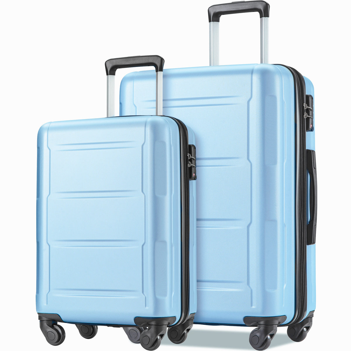Expanable Spinner Wheel 2 Piece Luggage Set ABS Lightweight Suitcase with TSA Lock 20inch+28inch