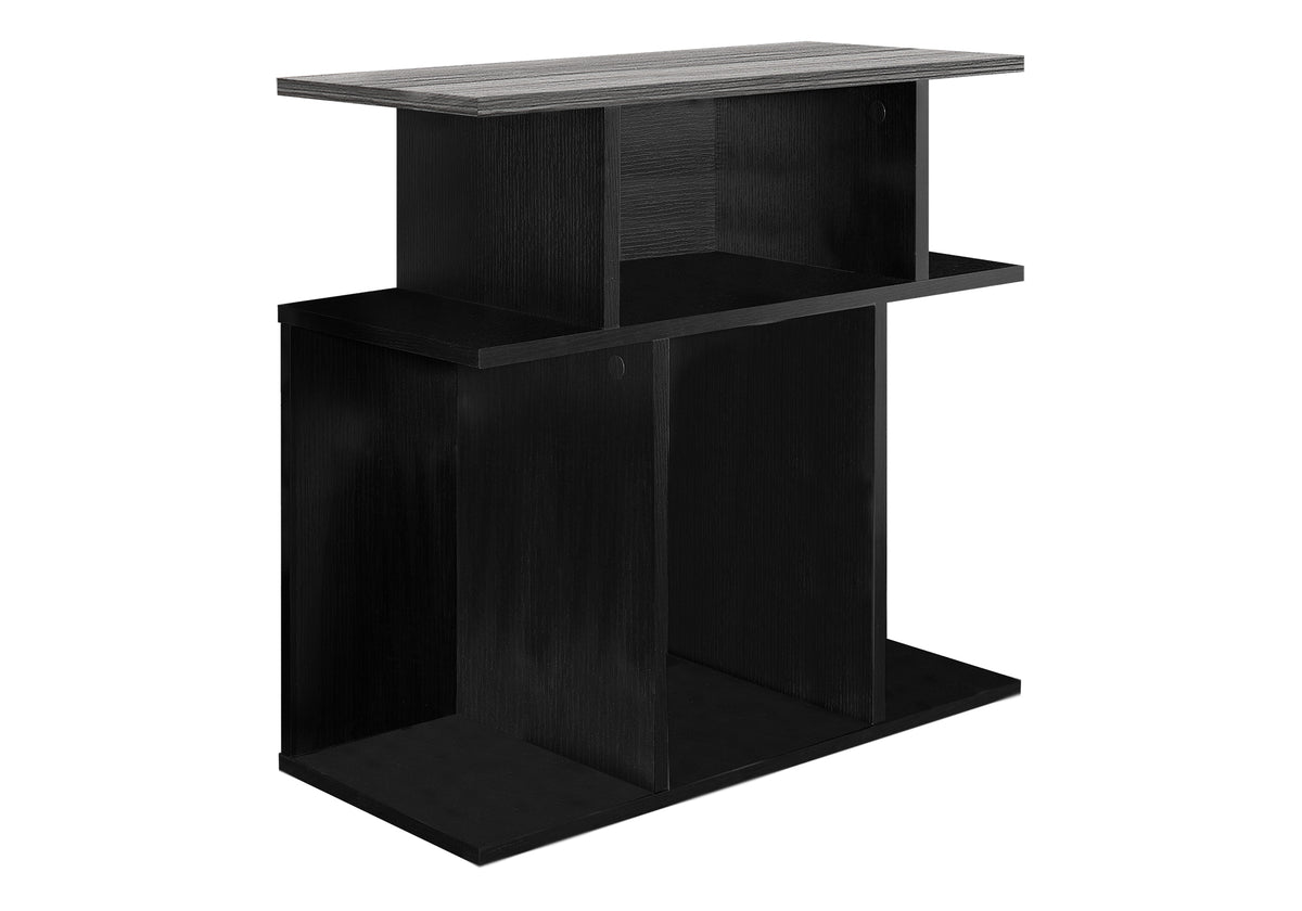Accent Table, Side, End, Nightstand, Lamp, Living Room, Bedroom, Black And Grey Laminate, Contemporary, Modern