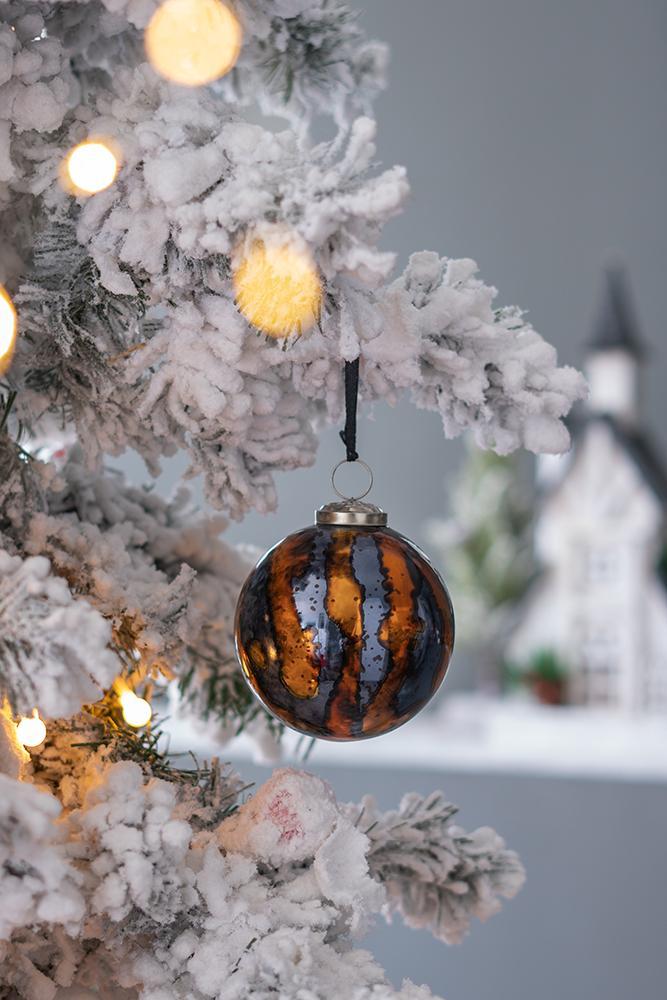 D3.9' Christmas Ball Ornaments, Glass Decorative Hanging Ball Christmas Tree Ornaments for Holiday Party Decorations, Set of 6