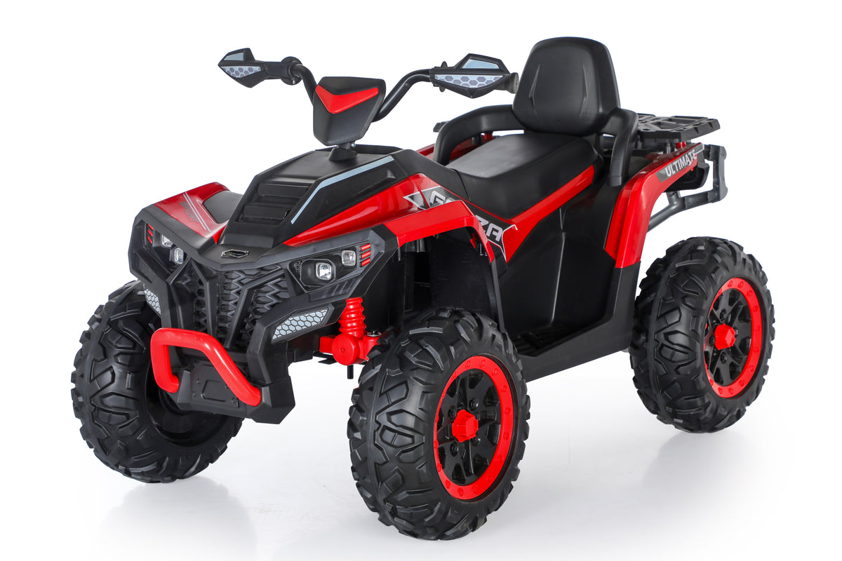 Kids ATV 4 Wheeler, 24V 4WD Electric ATV Ride On Toy for Big Kid w/ 2-Seater, 4x200W Motor, 6Mph Max Speed - Red