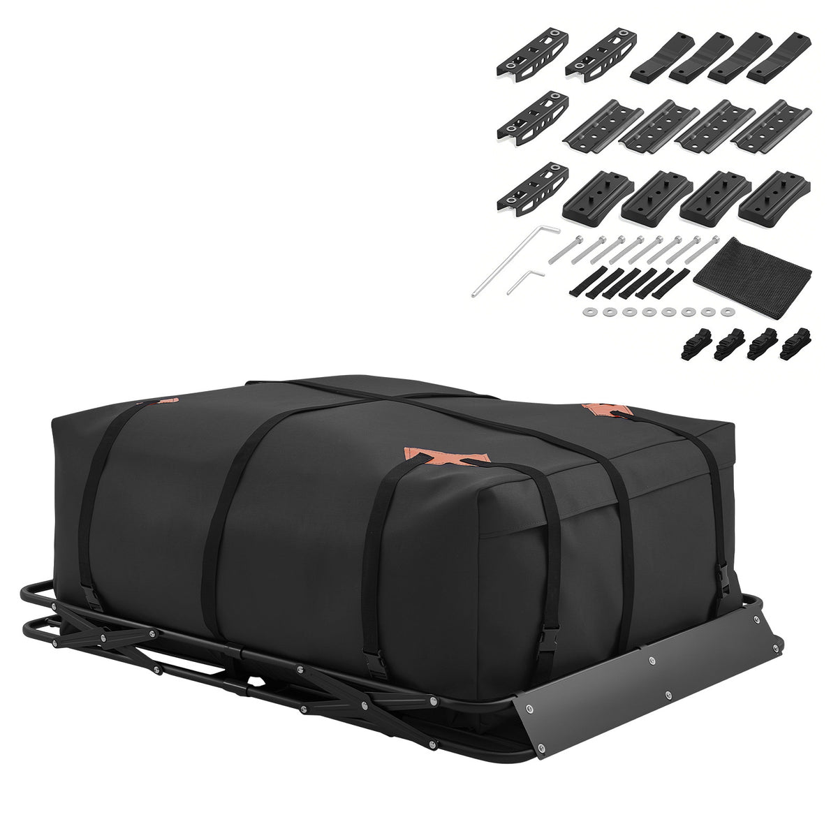 Roof Rack Cargo Basket, 51 x 36 x 4 in, Heavy Duty Roof Top Carrier Basket with Folding Design, 200 lbs Capacity, All-Weather Easy-Install Car Top Luggage Holder, Universal Fit for SUV Truck Car