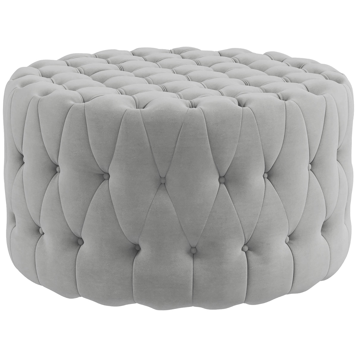 HOMCOM Button Tufted Ottoman Foot Stool with Velvet-feel Upholstery, Gray