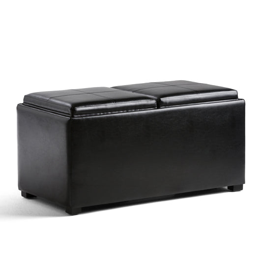 Avalon - 5 Piece Storage Ottoman - Midnight Black