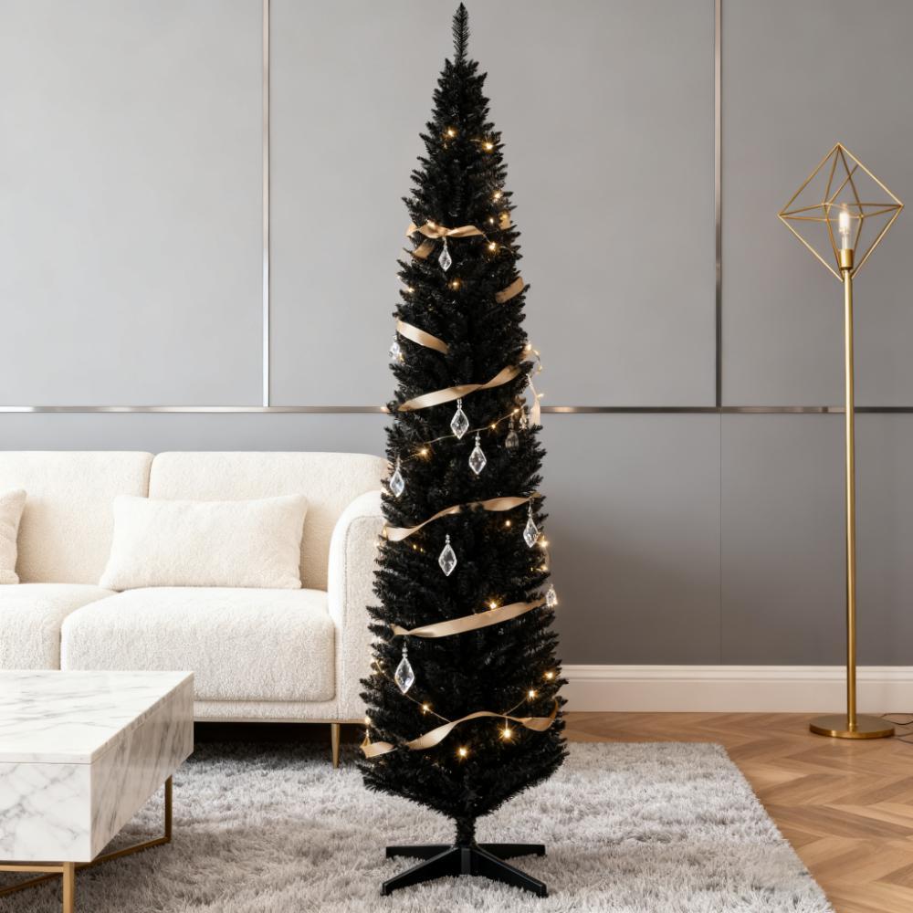 Classic Pencil Christmas Tree with Easy Setup for Cozy Holiday Vibe