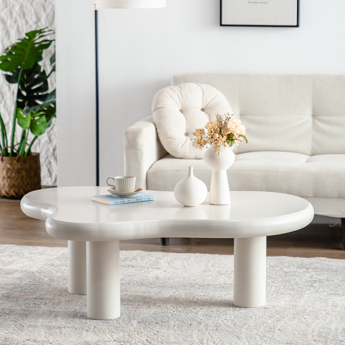 Cloud Coffee Table Modern Coffee Table Easy Assembly Coffee Table for Living Room