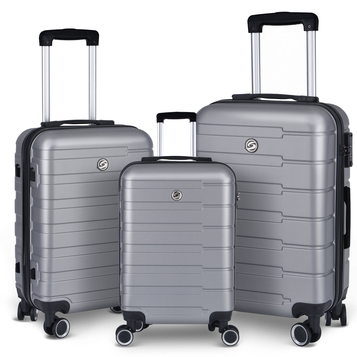 Luggage Suitcase 3 Piece Sets Hardside Carry-on luggage with Spinner Wheels 20'/24'/28'