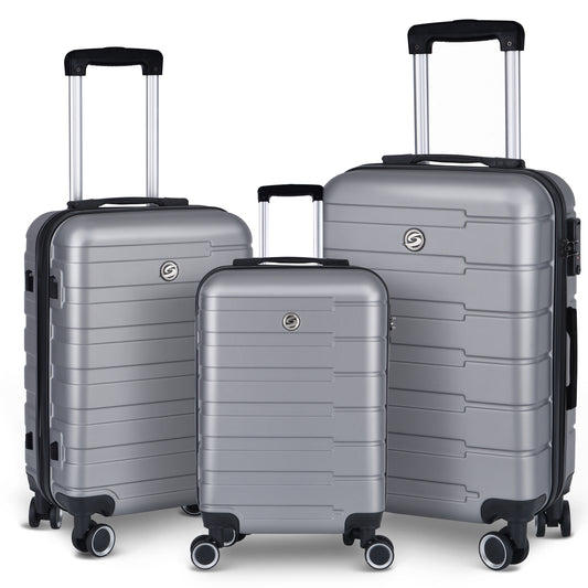 Luggage Suitcase 3 Piece Sets Hardside Carry-on luggage with Spinner Wheels 20'/24'/28'
