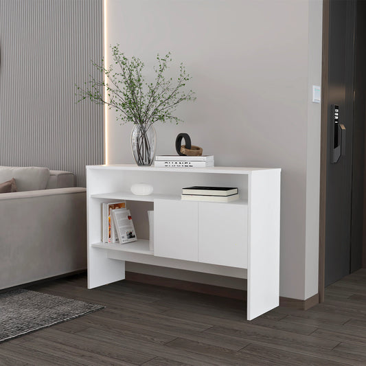 White Console Table with Two Doors