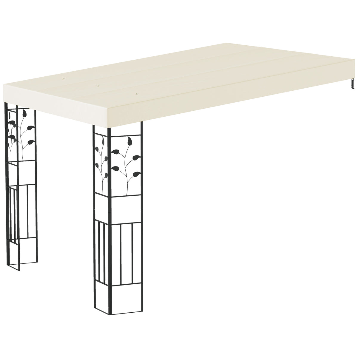 Outsunny 10' x 10' Outdoor Pergola Canopy, Metal Patio Canopy with Weather-Resistant Fabric and Drainage Holes for Backyard, Garden, Porch, Beach, Cream White
