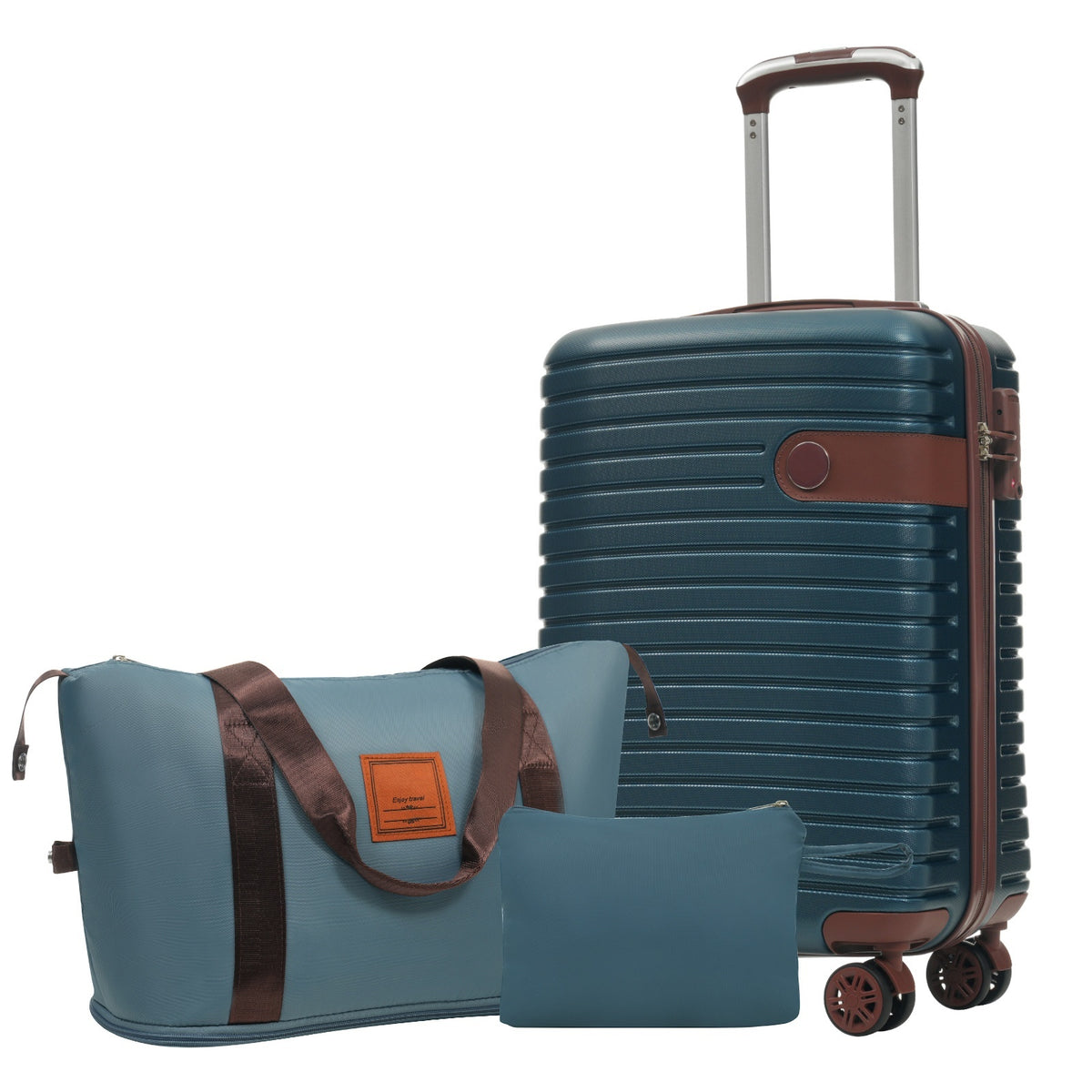 Luggage Sets 3 Piece Carry on Luggage 22x14x9 Airline Approved, Lightweight Hardshell ABS Suitcases with Wheels, 20 inch, Ink Blue