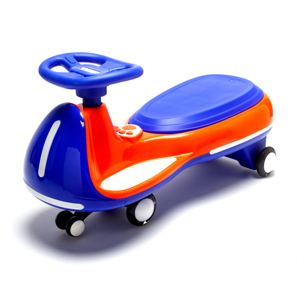 12V Kids Electric Twist Car, Dual 540 Motors Ride On Swing Car with LED Lights & Music, PU Light-Up Wheels, 2-in-1 Electric & Manual Slide Drift Car for Ages 3-6, Max 66 lbs (Red & Blue)