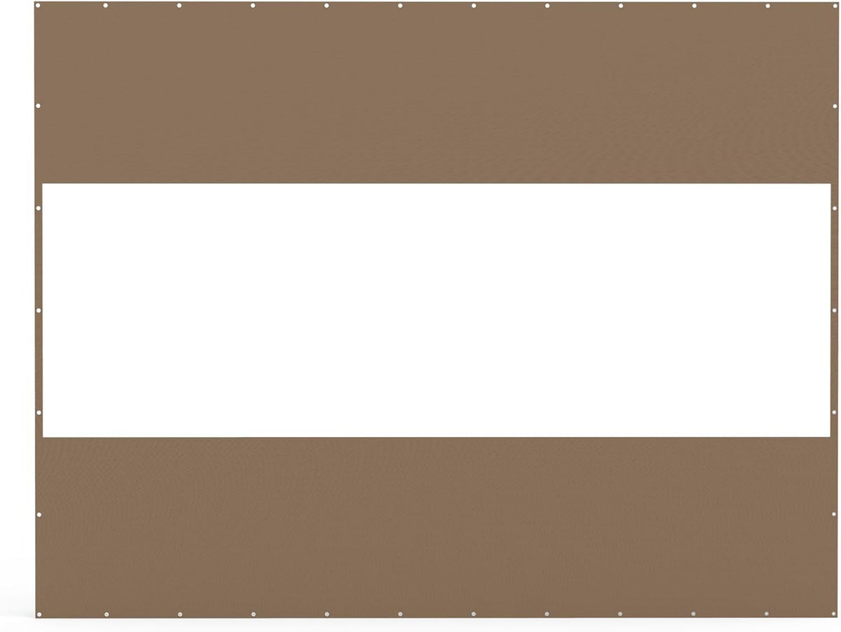 Heavy Duty Outdoor Clear Panel Curtain, 18 oz Waterproof PVC Polyester Curtain, Weather Resistant & Tearproof for Patios, Gazebos, Pergolas, Privacy Screen (10'H x 13'W, Brown)
