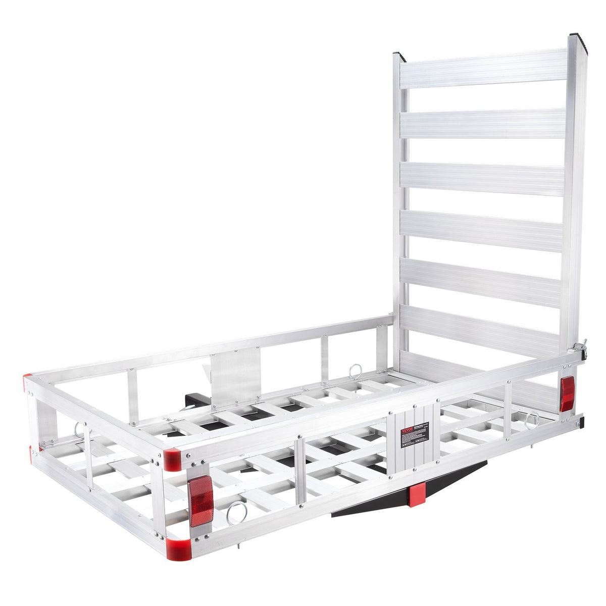 50 x 29.5 x 8.7 inch Hitch Cargo Carrier, 500lbs Capacity Trailer Hitch Mounted Cargo Basket, Aluminum Luggage Carrier Rack with Folding Ramp, Fits 2' Hitch Receiver for SUV Truck Pickup Camping