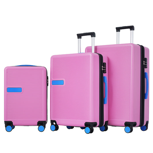 Contrast Color 3 Piece Luggage Set Hardside Spinner Suitcase with TSA Lock 20' 24' 28' Available