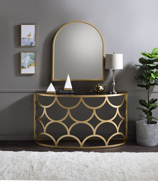 Altus Gold Finish Console Table