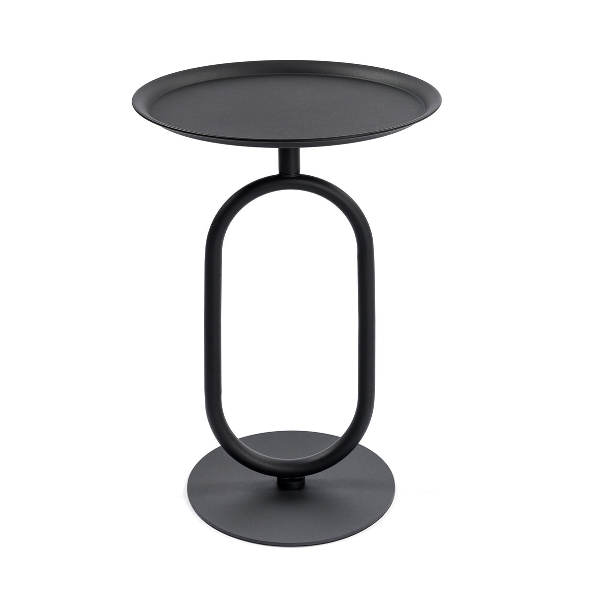 Lantern-shaped Metal End Table, Small Round Side Table, Modern Coffee Drink Cocktail Table, Small Accent Pedestal Table for Living Room Corners Small Spaces, 24'' Height